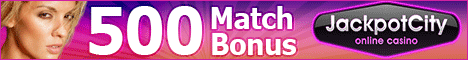 Get a 100% bonus up to $€£500 on your first deposit at Jackpot City Casino!