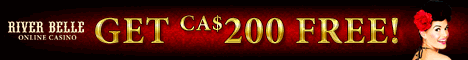 Get a 100% of your deposit up to €/£/$200 free bonus at River Belle Casino!